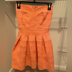 Formal Orange Stripe Dress.